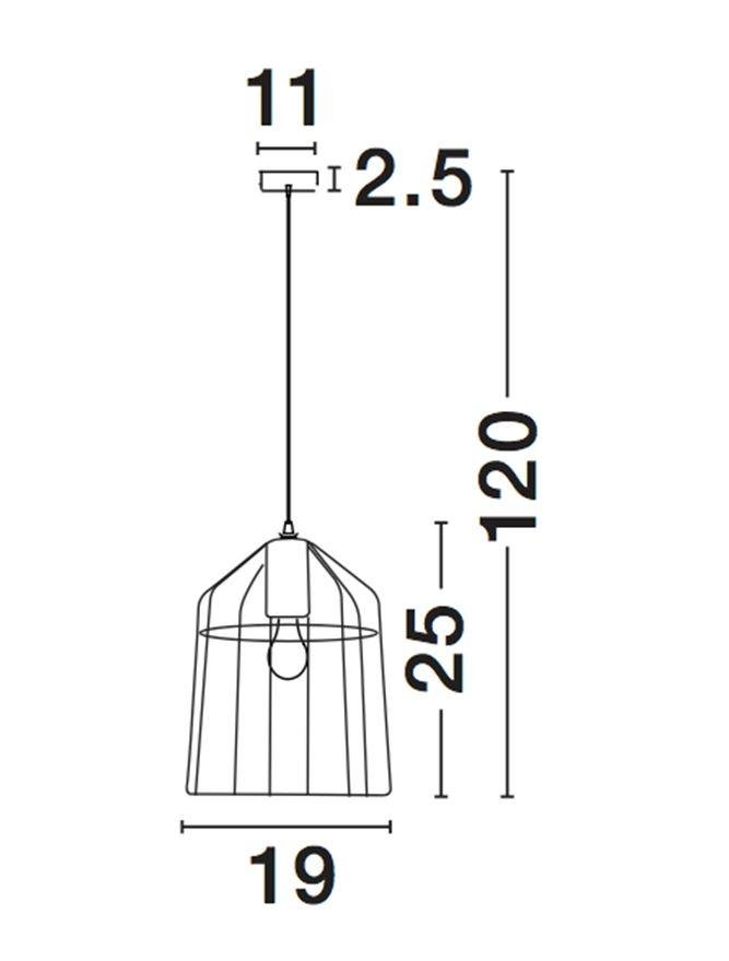 NV 7605179 Závěsné svítidlo PEPPINO matná měď černý a bílý kabel E27 1x12W - NOVA LUCE (obrázek 3)