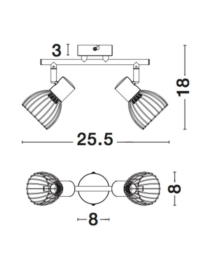 NV 770011 Bodové svítidlo FIUMICINO matný černý kov E14 2x5W 230V IP20 bez žárovky - NOVA LUCE (obrázek 4)