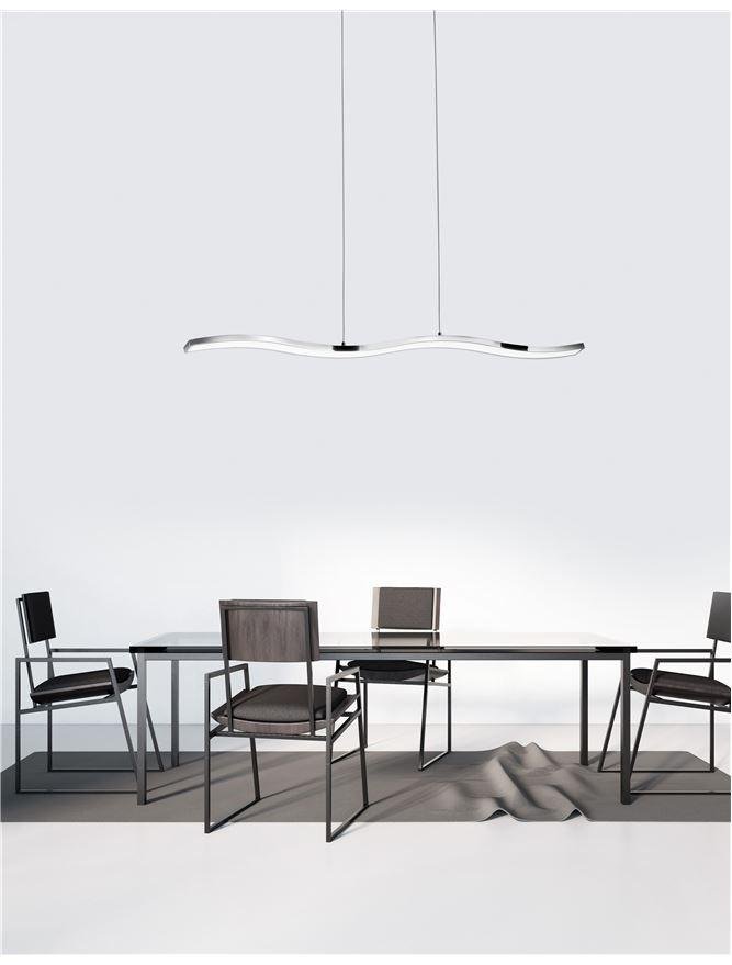 NV 81002002 Závěsné svítidlo CESENA chromovaný hliník a akryl LED 42W 230V 3000K IP20 - NOVA LUCE