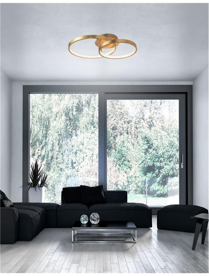 NV 8100282 Stropní svítidlo LEON plátkovaný zlatý hliník a akryl LED 44W 230V 3000K IP20 - NOVA LUCE