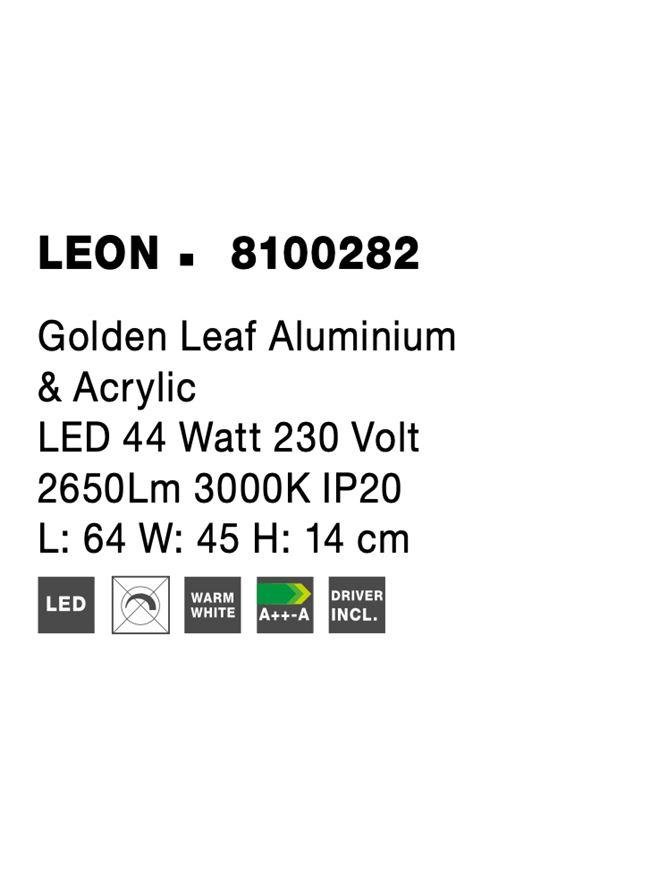 NV 8100282 Stropní svítidlo LEON plátkovaný zlatý hliník a akryl LED 44W 230V 3000K IP20 - NOVA LUCE (obrázek 7)
