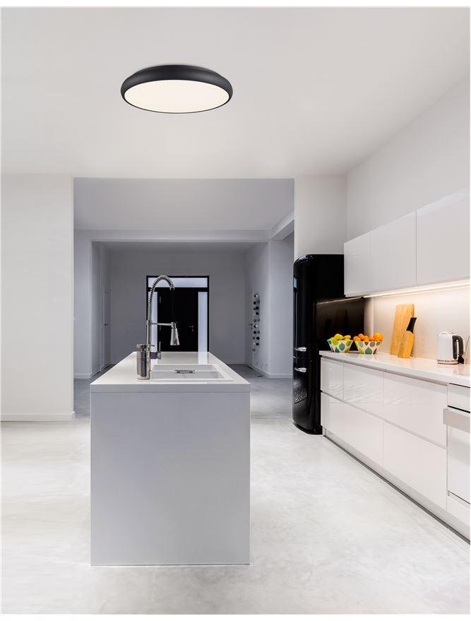 NV 8100984 Stropní svítidlo GAP černý hliník akrylový difuzor LED 50W 230V 3000K IP20 - NOVA LUCE