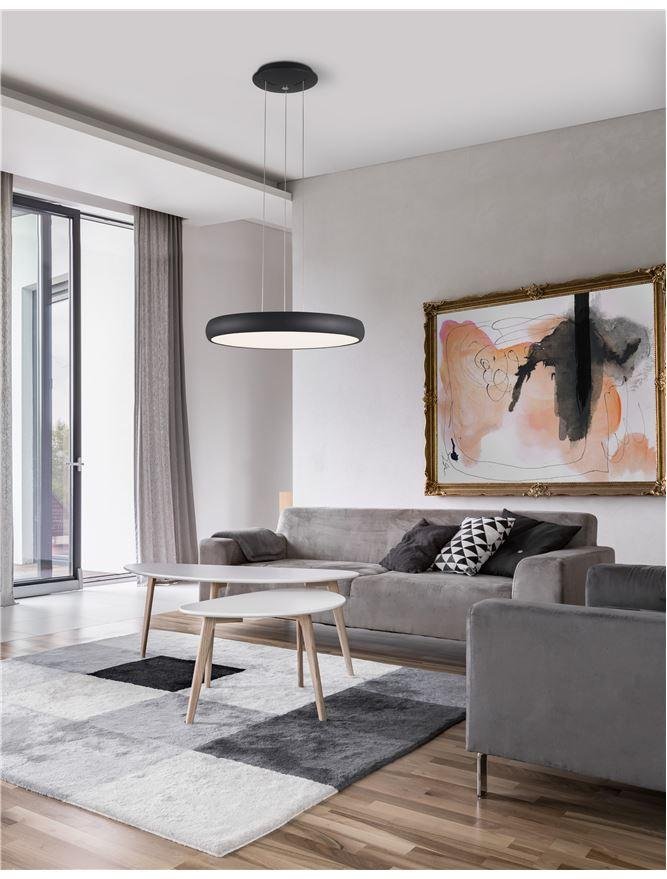 NV 8100988 Závěsné svítidlo GAP černý hliník akrylový difuzor LED 50W 230V 3000K IP20 - NOVA LUCE