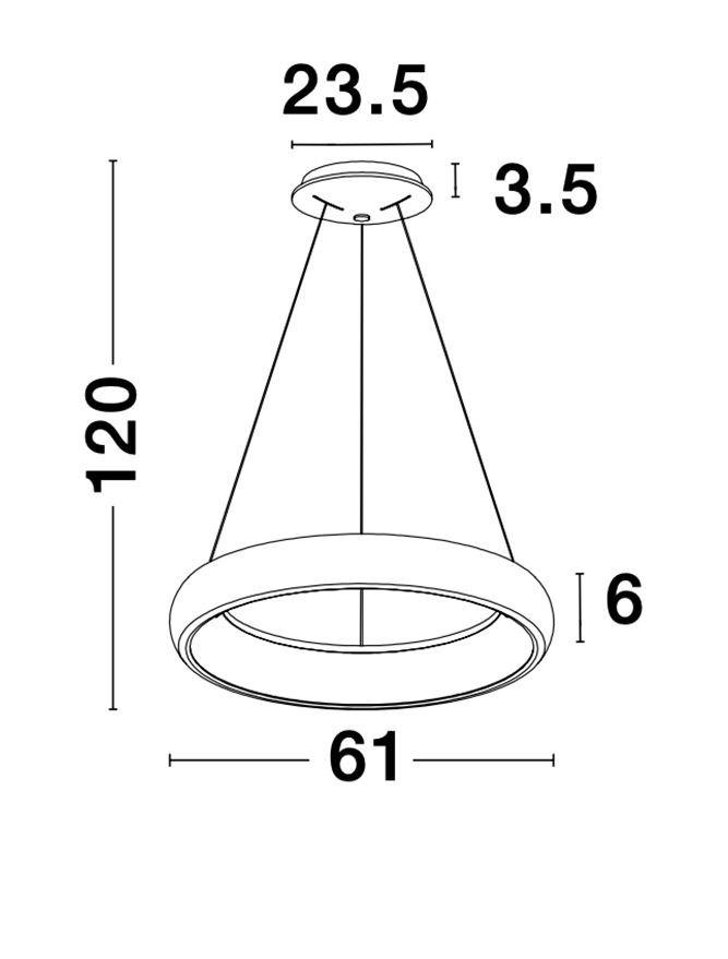 NV 8105601 D Závěsné svítidlo ALBI bílý hliník a akryl LED 50W 230V 3000K IP20 stmívatelné - NOVA LUCE (obrázek 7)