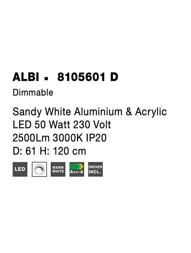 NV 8105601 D Závěsné svítidlo ALBI bílý hliník a akryl LED 50W 230V 3000K IP20 stmívatelné - NOVA LUCE (obrázek 8)