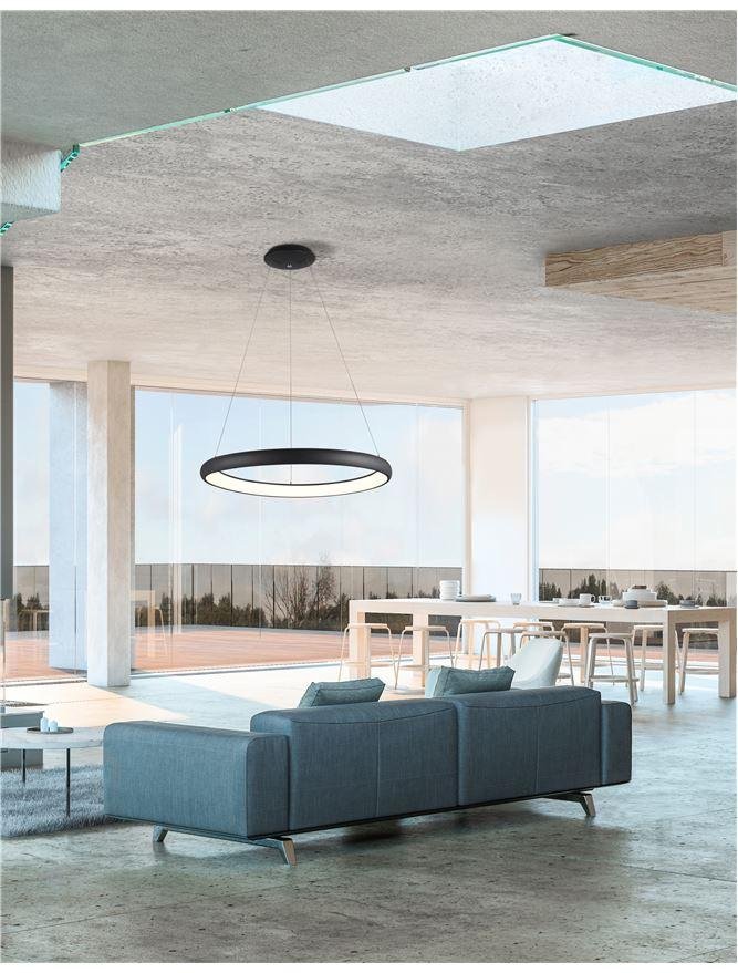 NV 8105602 D Závěsné svítidlo ALBI černý hliník a akryl LED 50W 230V 3000K IP20 stmívatelné - NOVA LUCE