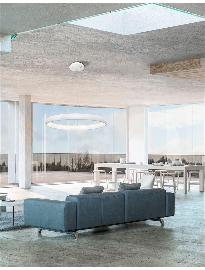 NV 8105603 D Svítidlo závěsné ALBI bílý hliník a akryl LED 80W 230V 3000K IP20 stmívatelné - NOVA LUCE