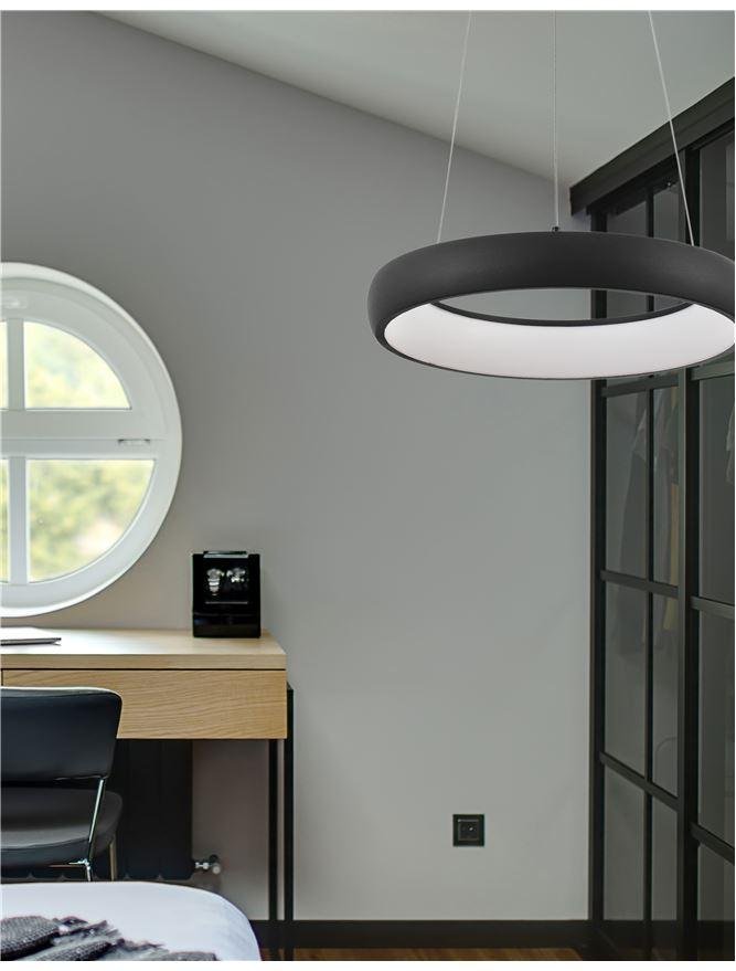 NV 8105620 Závěsné svítidlo ALBI černý hliník a akryl LED 32W 230V 3000K IP20 stmívatelné - NOVA LUCE