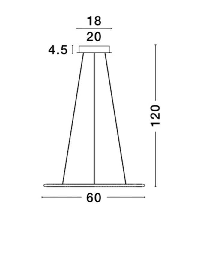 NV 8107401 Závěsné svítidlo LIVORNO chromovaný hliník a akryl nastavitelné LED 55W 230V 3000K IP20 - NOVA LUCE (obrázek 5)