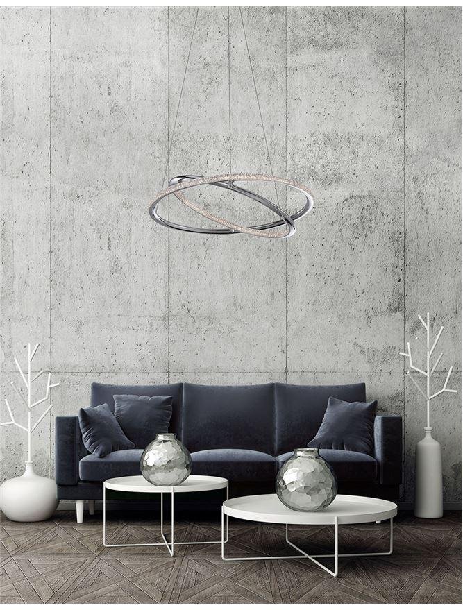 NV 8107402 Závěsné svítidlo LIVORNO chromovaný hliník a akryl nastavitelné LED 29W 230V 3000K IP20 - NOVA LUCE