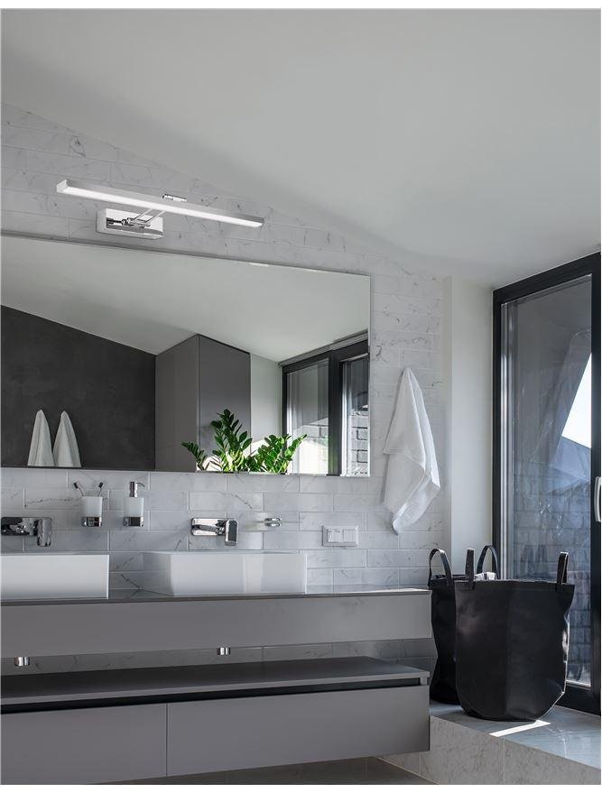 NV 8142281 Nástěnné svítidlo nad zrcadlo ROSA chromovaný hliník a akryl LED 18W 230V 4000K IP44 - NOVA LUCE