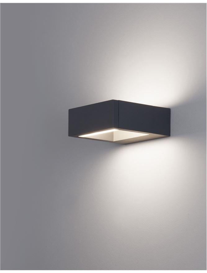 NV 819502 Venkovní nástěnné svítidlo BLISS tmavě šedý hliník akrylový difuzor LED 7W 3000K 220-240V 56st. IP54 vč. driveru - NOVA LUCE