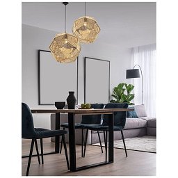 Obrázek pro produkt Závěsné svítidlo FOGGIA zlatá nerez ocel černý kabel E27 1x12W IP20 bez žárovky - NOVA LUCE