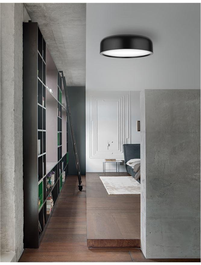 NV 826809 Stropní svítidlo PERLETO stropní svítidlo černý kov a akrylový difuzor E27 2x12W - NOVA LUCE