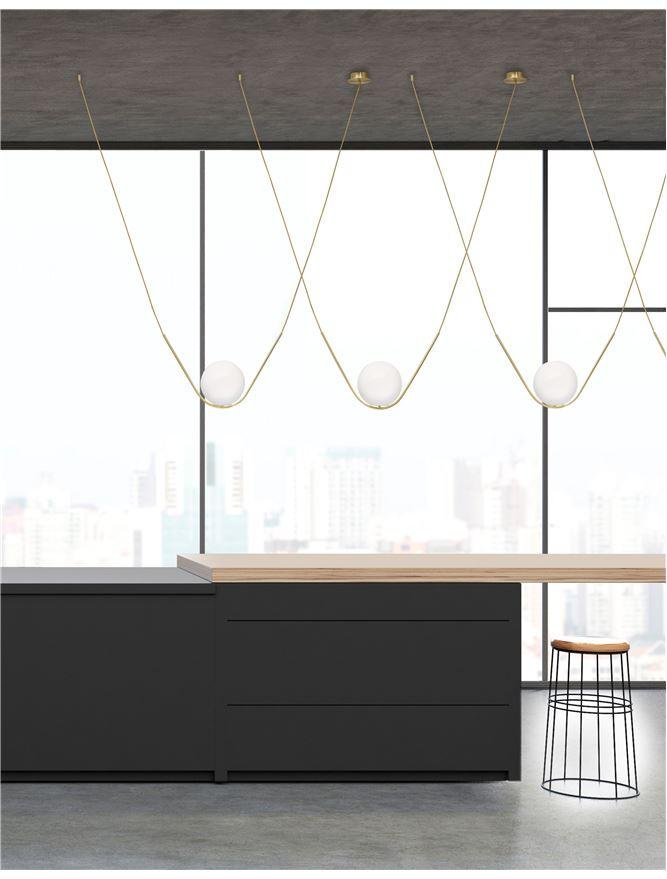 NV 8279601 Závěsné svítidlo VITTON mosazný kov bílé lesklé sklo E14 1x5W IP20 bez žárovky - NOVA LUCE