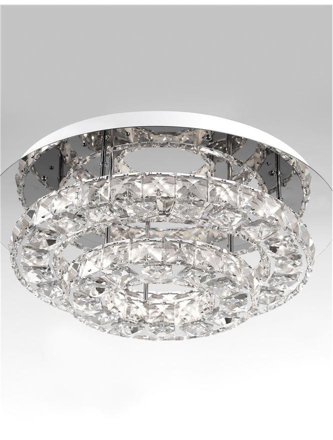 NV 83399203 Stropní svítidlo QUENTIN chromovaný hliník a K9 křišťál LED 28W 230V 3000K IP20 - NOVA LUCE