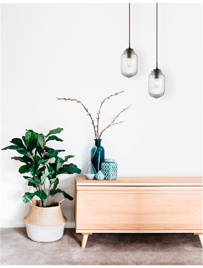NV 838184 Závěsné svítidlo NORD čiré sklo hnědá kovová základna hnědý kabel E14 1x5W IP20 bez žárovky - NOVA LUCE
