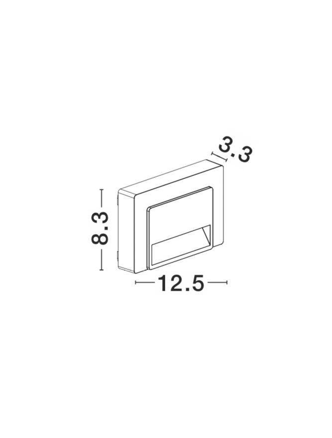 NV 8403626 Venkovní nástěnné svítidlo LUTON tmavě šedý ABS LED 1.2W 3000K IP65 100-220V vč. driveru - NOVA LUCE (obrázek 2)