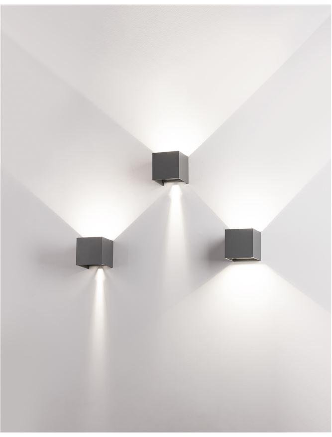 NV 847407 Venkovní nástěnné svítidlo COMO tmavě šedý hliník LED 2x3W 3000K 3000K 220-240V nastavitelný úhel 0-90st. IP54 - NOVA LUCE