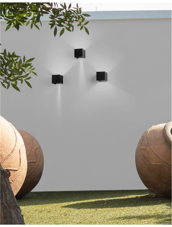 NV 847408 Venkovní nástěnné svítidlo COMO černý hliník LED 2x3W 3000K 220-240V nastavitelný úhel 0-90st. IP54 - NOVA LUCE