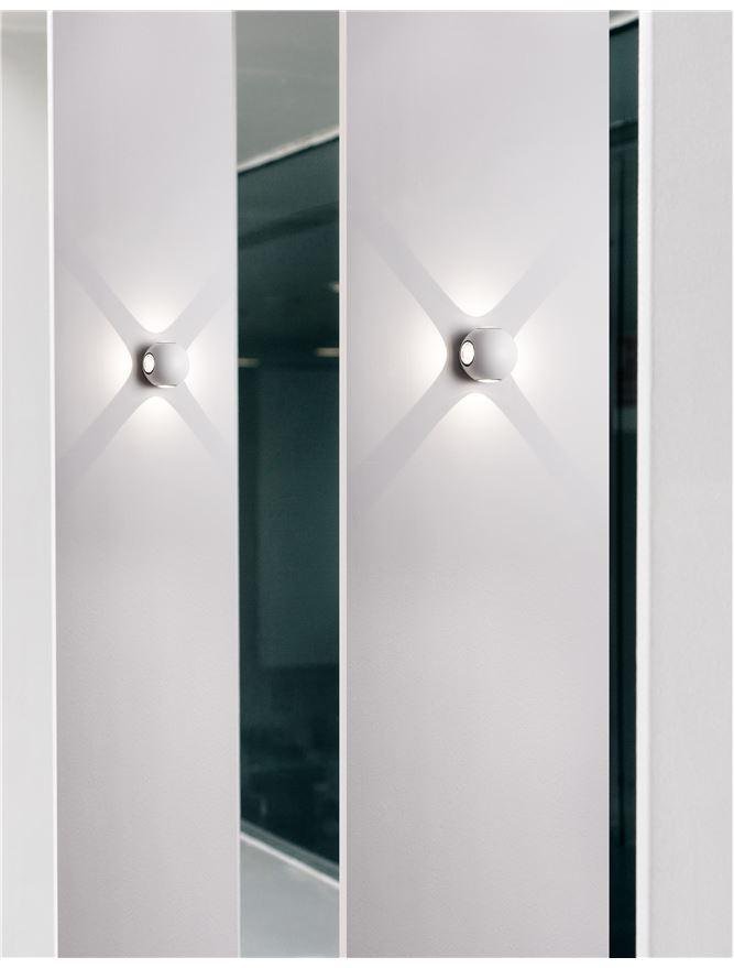 NV 852436 Venkovní nástěnné svítidlo COMO bílý hliník a sklo LED 4x1W 3000K 220-240V 4x51st. IP54 světlo ve čtyřech směrech - NOVA LUCE