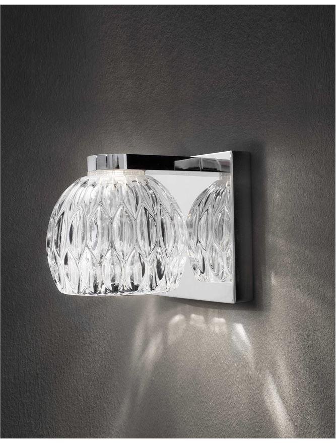 NV 8540402 Nástěnné svítidlo LARA čiré sklo a chromová základna LED 5W 230V IP20 - NOVA LUCE