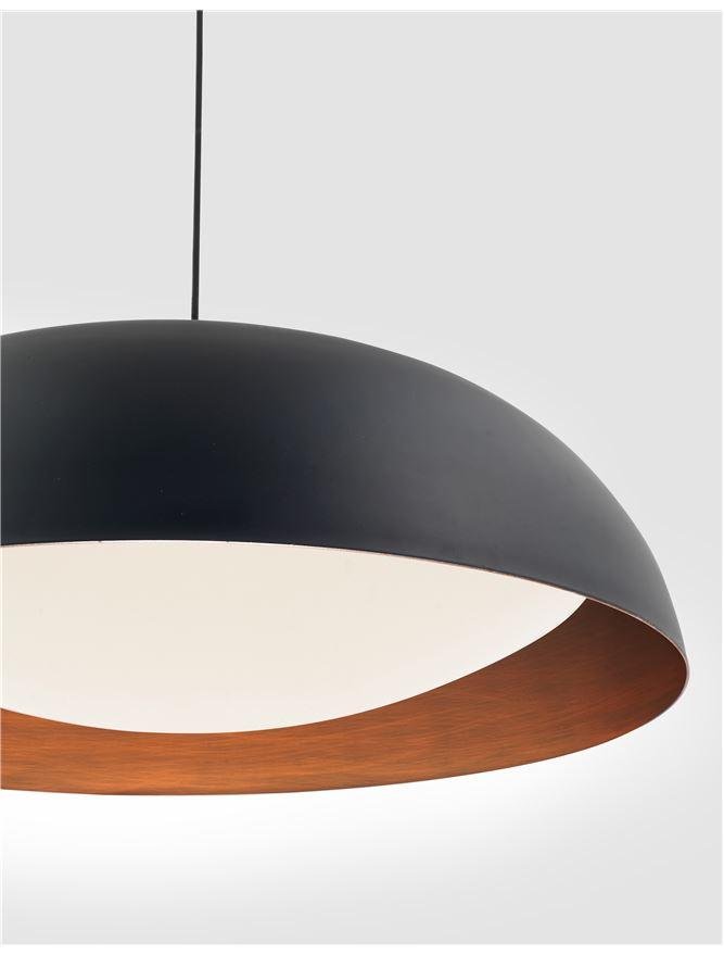 NV 86009 Závěsné svítidlo LANDON černý hliník zvenku měď uvnitř a akryl LED 40W 3000K IP20 stmívatelné - NOVA LUCE (obrázek 3)