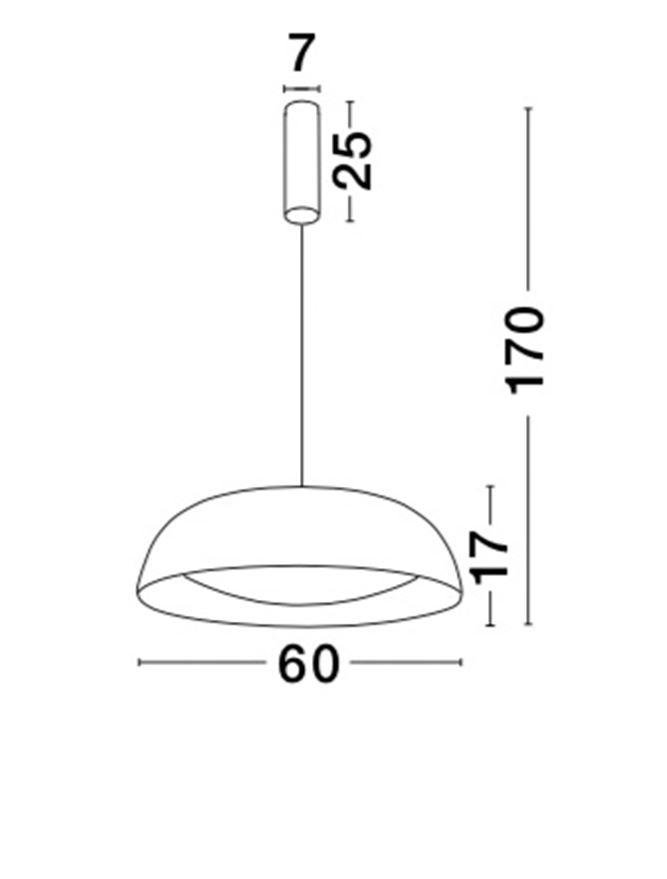 NV 86009 Závěsné svítidlo LANDON černý hliník zvenku měď uvnitř a akryl LED 40W 3000K IP20 stmívatelné - NOVA LUCE (obrázek 4)