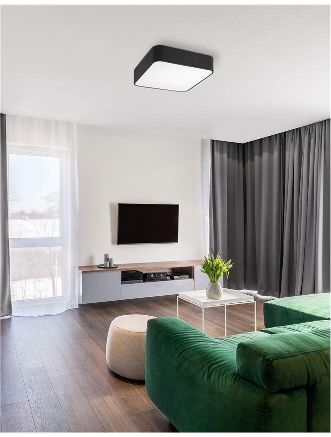 NV 866602 Stropní svítidlo RAGU stropní svítidlo kov a akrylový difuzor černá zvenku matná bílá uvnitř E27 4x12W - NOVA LUCE
