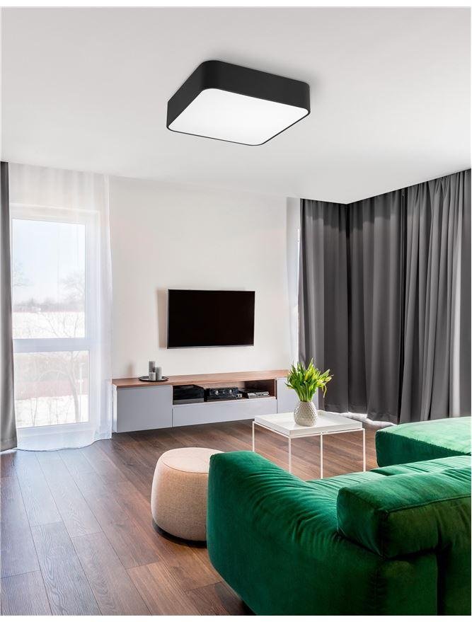 NV 866607 Stropní svítidlo RAGU stropní svítidlo kov a akrylový difuzor černá zvenku matná bílá uvnitř E27 4x12W - NOVA LUCE