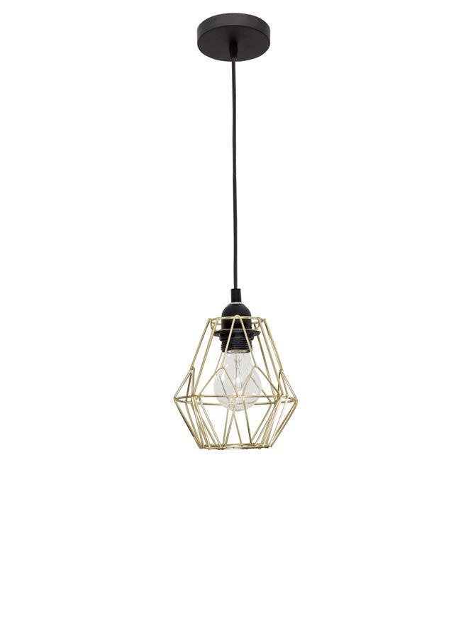 NV 8801502 Závěsné svítidlo ISABELLA ocel mosaz zlatá a černý kabel, E27 1x12W - NOVA LUCE
