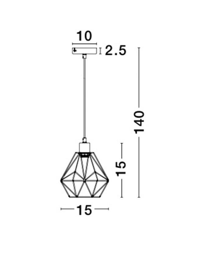 NV 8801502 Závěsné svítidlo ISABELLA mosaz a černý kabel, E27 1x12W - NOVA LUCE (obrázek 2)