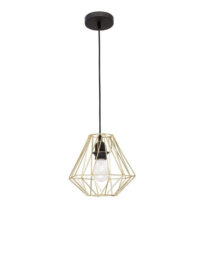 NV 8801802 Závěsné svítidlo ISABELLA ocel mosaz zlatá a černý kabel, E27 1x12W - NOVA LUCE
