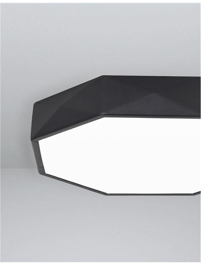 NV 9001491 Stropní svítidlo EBEN černý hliník matný bílý akrylový difuzor LED 24W 230V 3000K IP20 - NOVA LUCE