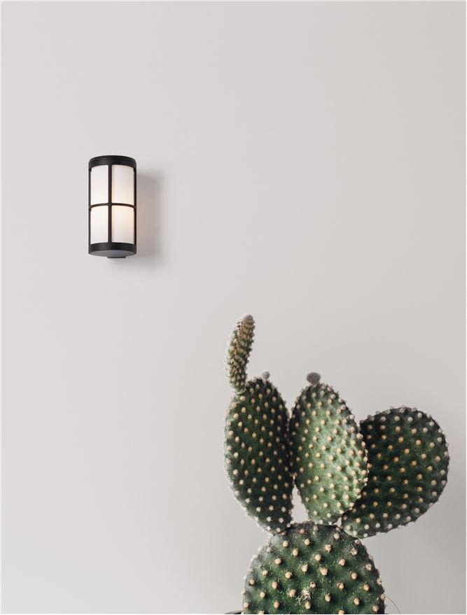 NV 9002851 Venkovní nástěnné svítidlo STONE černý hliník a akryl E27 1x12W 220-240V IP54 bez žárovky - NOVA LUCE