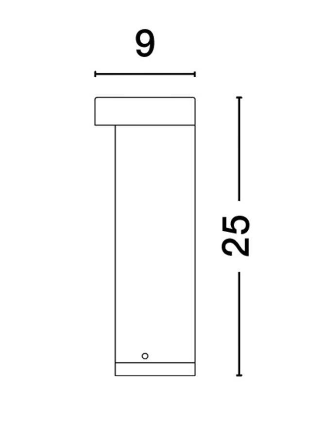 NV 9002878 Venkovní sloupkové svítidlo TIEN černý hliník a čiré sklo LED 8.5W 3000K 200-240V 55st. IP54 - NOVA LUCE (obrázek 8)