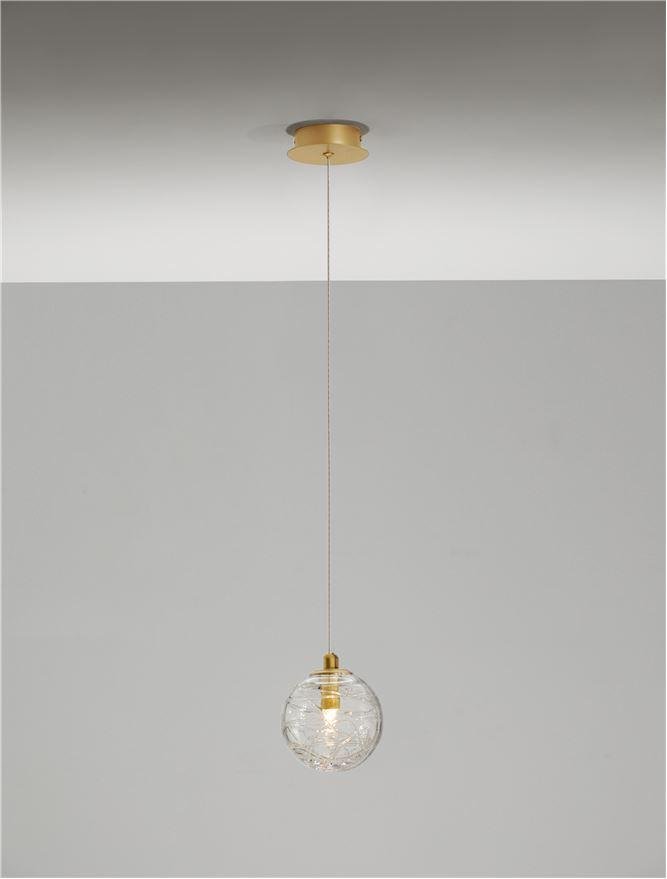 NV 9006041 Závěsné svítidlo COEN mosazný zlatý kov čiré sklo G9 1x5W 230V IP20 bez žárovky - NOVA LUCE