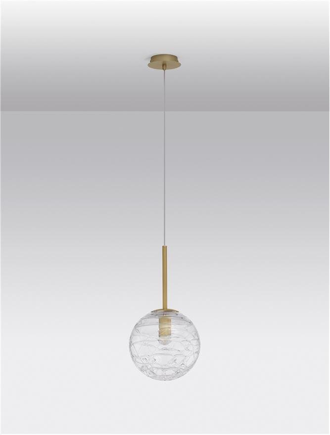 NV 9006042 Závěsné svítidlo COEN mosazný zlatý kov čiré sklo E27 1x12W 230V IP20 bez žárovky - NOVA LUCE (obrázek 3)