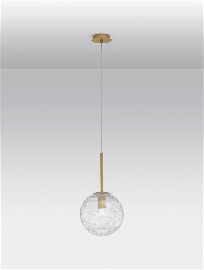 NV 9006042 Závěsné svítidlo COEN mosazný zlatý kov čiré sklo E27 1x12W 230V IP20 bez žárovky - NOVA LUCE (obrázek 4)