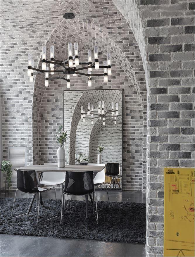 NV 9006053 Závěsné svítidlo CENTURY matná černá a čiré a matné sklo (2m ocelové lanko) 12xG9 - NOVA LUCE