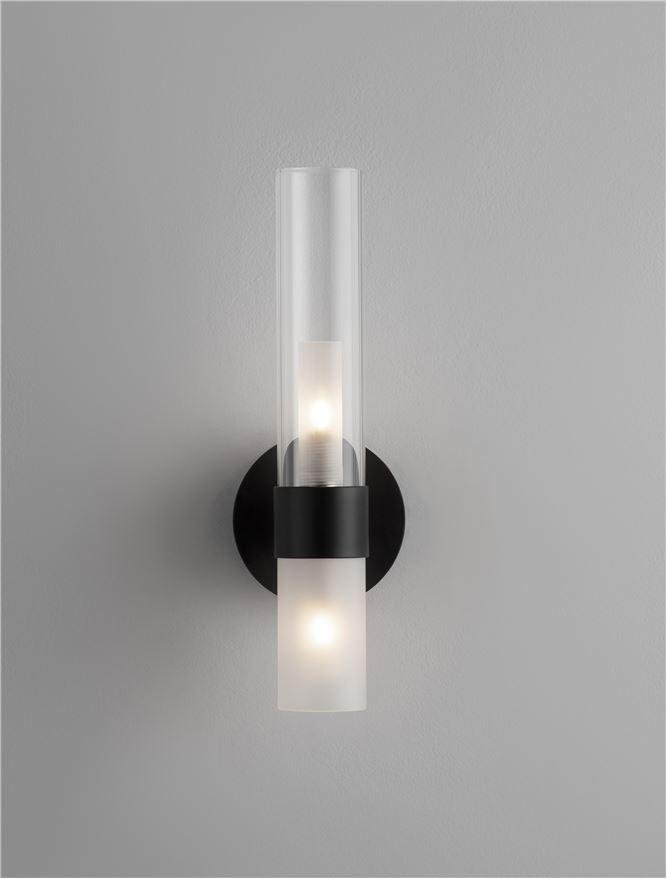 Levně NV 9006054 Nástěnné svítidlo CENTURY matná černá a čiré a matné sklo 2xG9 - NOVA LUCE