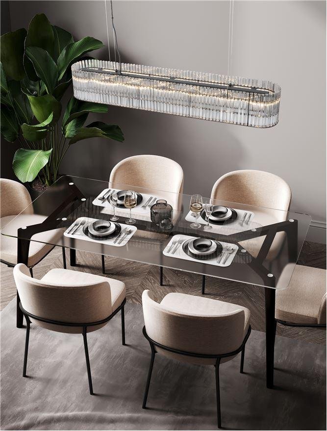 NV 9006057 Závěsné svítidlo BAROK závěsné svítidlo matná černá a čiré sklo 7xG9 - NOVA LUCE