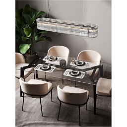 Obrázek pro produkt Závěsné svítidlo BAROK závěsné svítidlo matná černá a čiré sklo 7xG9 - NOVA LUCE