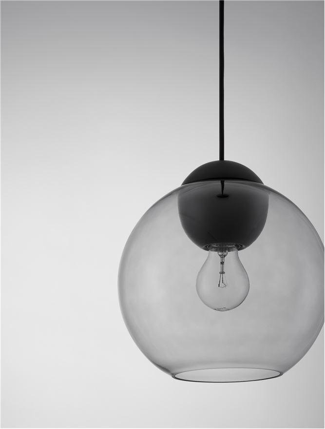 NV 9009241 Závěsné svítidlo MIDORI matný černý kov a světle šedé sklo E27 1x12W 230V IP20 bez žárovky - NOVA LUCE (obrázek 3)