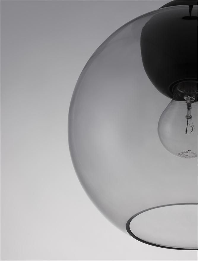 NV 9009241 Závěsné svítidlo MIDORI matný černý kov a světle šedé sklo E27 1x12W 230V IP20 bez žárovky - NOVA LUCE (obrázek 4)