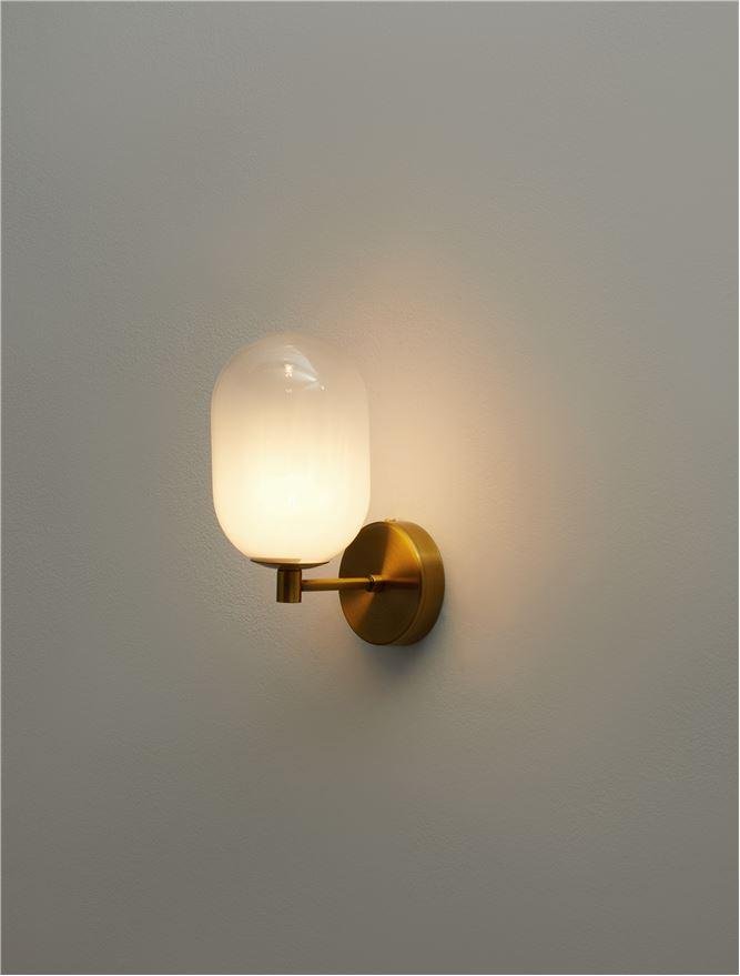 NV 9009247 Nástěnné svítidlo BALOR opálové sklo a mosazný kov G9 - NOVA LUCE (obrázek 4)