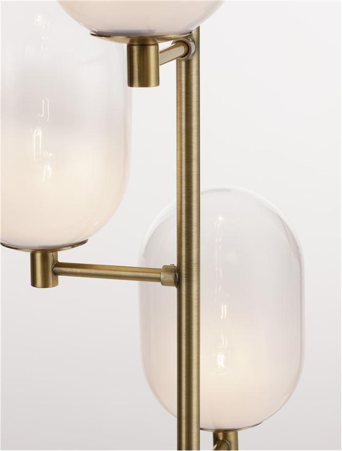 NV 9009248 Stojací lampa BALOR opálové sklo a mosazný kov 4xG9 - NOVA LUCE (obrázek 3)