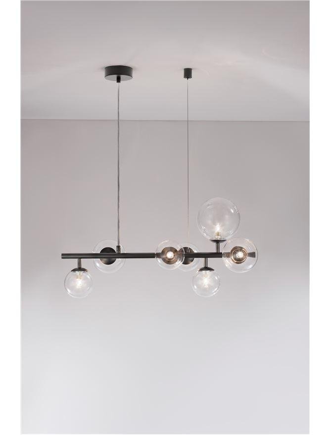 NV 9009250 Závěsné svítidlo ODILLIA matný černý kov a sklo G9 7x6W 230V IP20 bez žárovky - NOVA LUCE (obrázek 4)