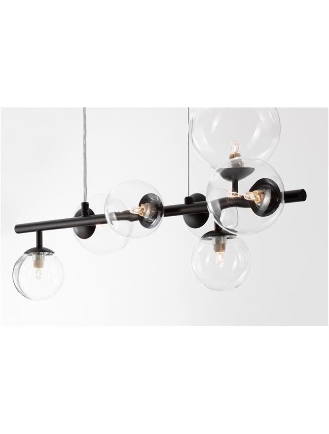 NV 9009250 Závěsné svítidlo ODILLIA matný černý kov a sklo G9 7x6W 230V IP20 bez žárovky - NOVA LUCE (obrázek 6)