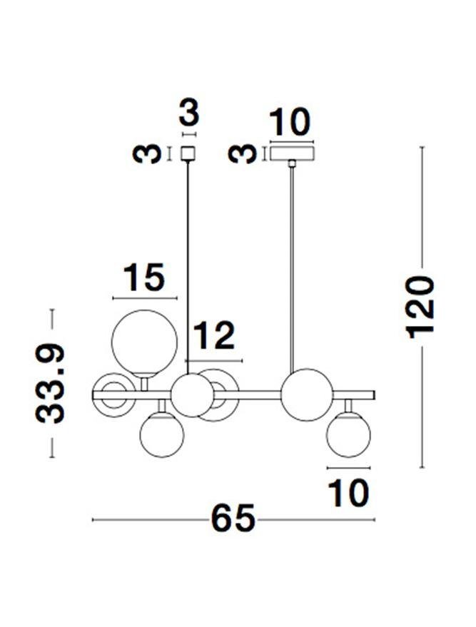 NV 9009250 Závěsné svítidlo ODILLIA matný černý kov a sklo G9 7x6W 230V IP20 bez žárovky - NOVA LUCE (obrázek 13)